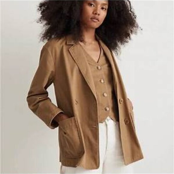 Madewell Jackets & Blazers - Madewell Crossover Blazer (Re)generative Chino Khaki Small